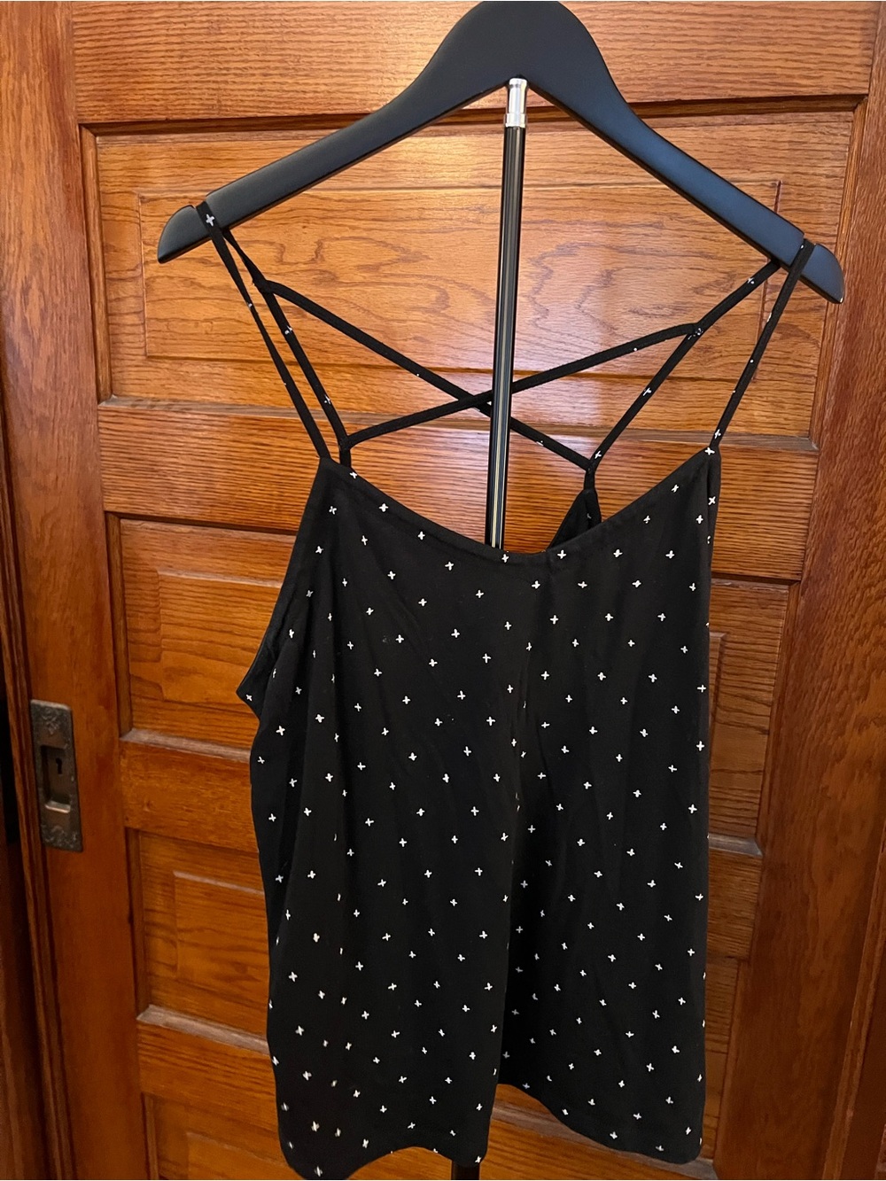Universal Thread Black Cami with White Dot Print